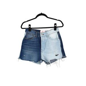 Revice Two Tone Colorblock Denim Shorts
